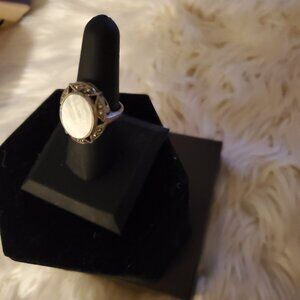 925 Marquis Pure Silver Luxury Cocktail Ring ((size 10))